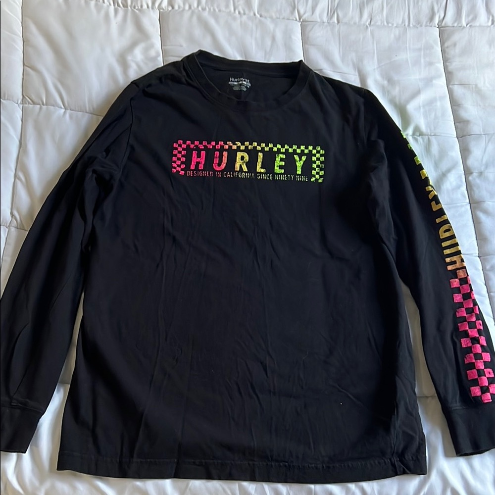 Hurley Black Long Sleeve with Vibrant Accents